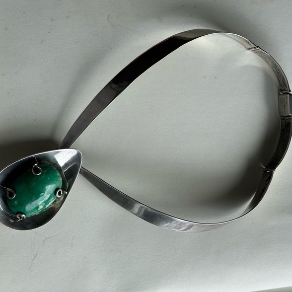 Very large and heavy TAXCO 925 Sterling silver necklace with natural stone - Picture 3 of 11